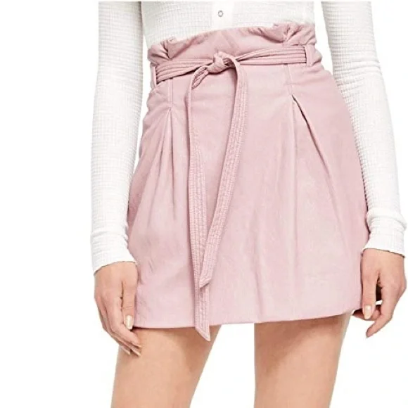 Free People Payton Paperbag Faux Leather Skirt - Picture 2 of 7